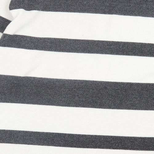 F&F Womens Grey Striped Polyester Pullover Sweatshirt Size S Pullover