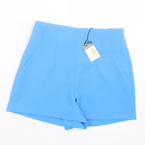 Primark Womens Blue Polyester Sailor Shorts Size 8 L3 in Regular Zip