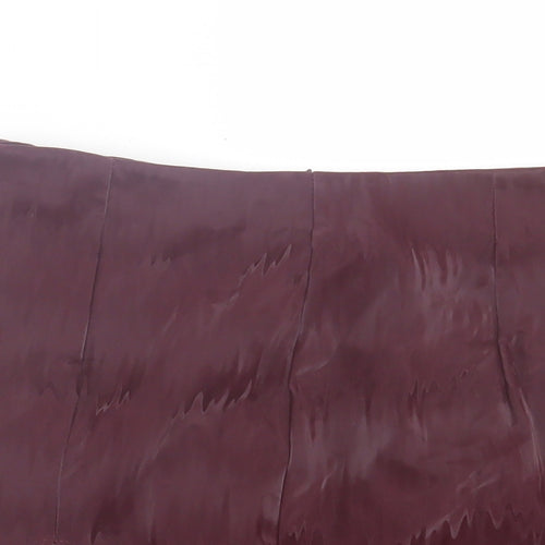 SheIn Womens Purple Geometric Polyester A-Line Skirt Size S Zip - Leather Look