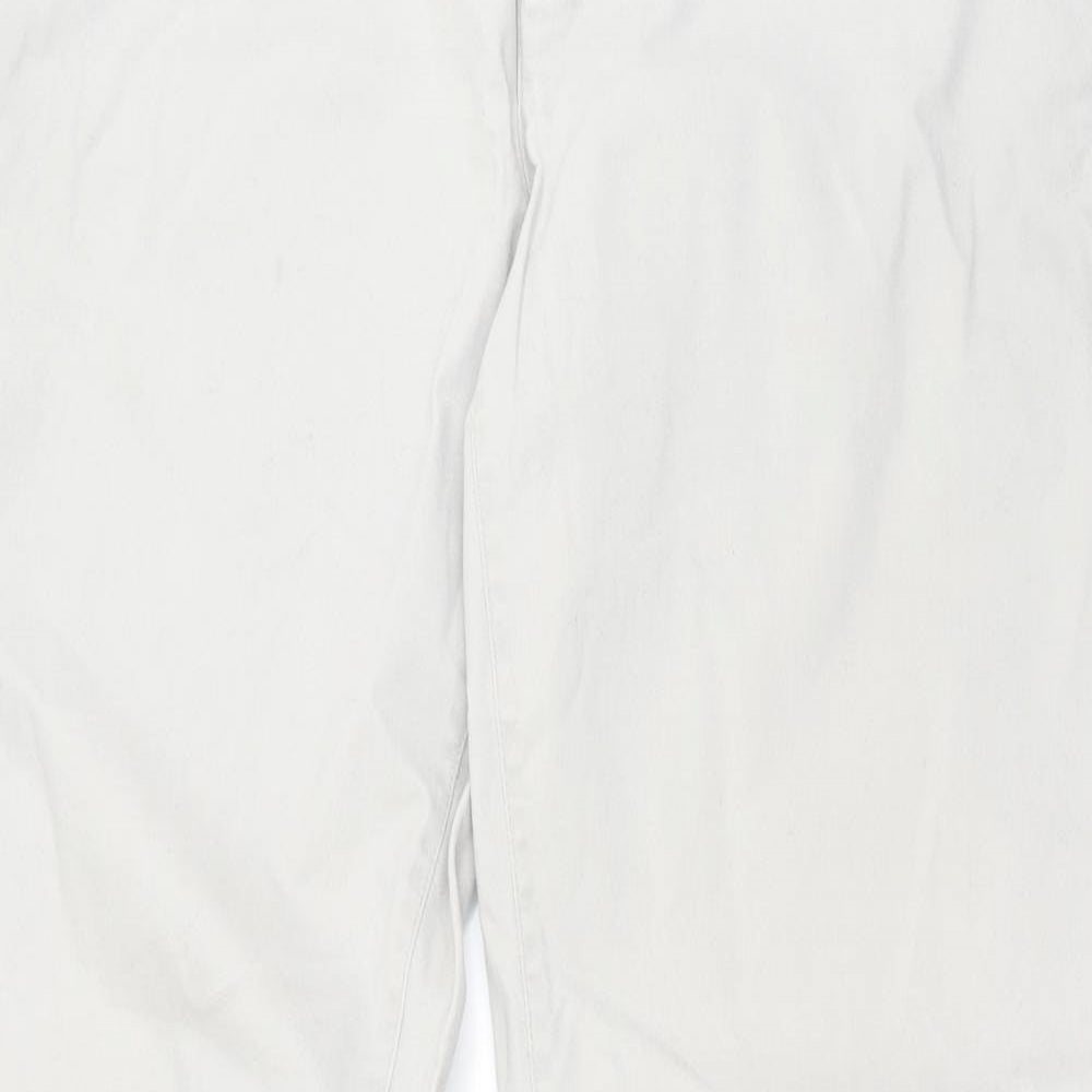 NEXT Mens Grey Cotton Chino Trousers Size 36 in L35 in Regular Button - X Long Leg