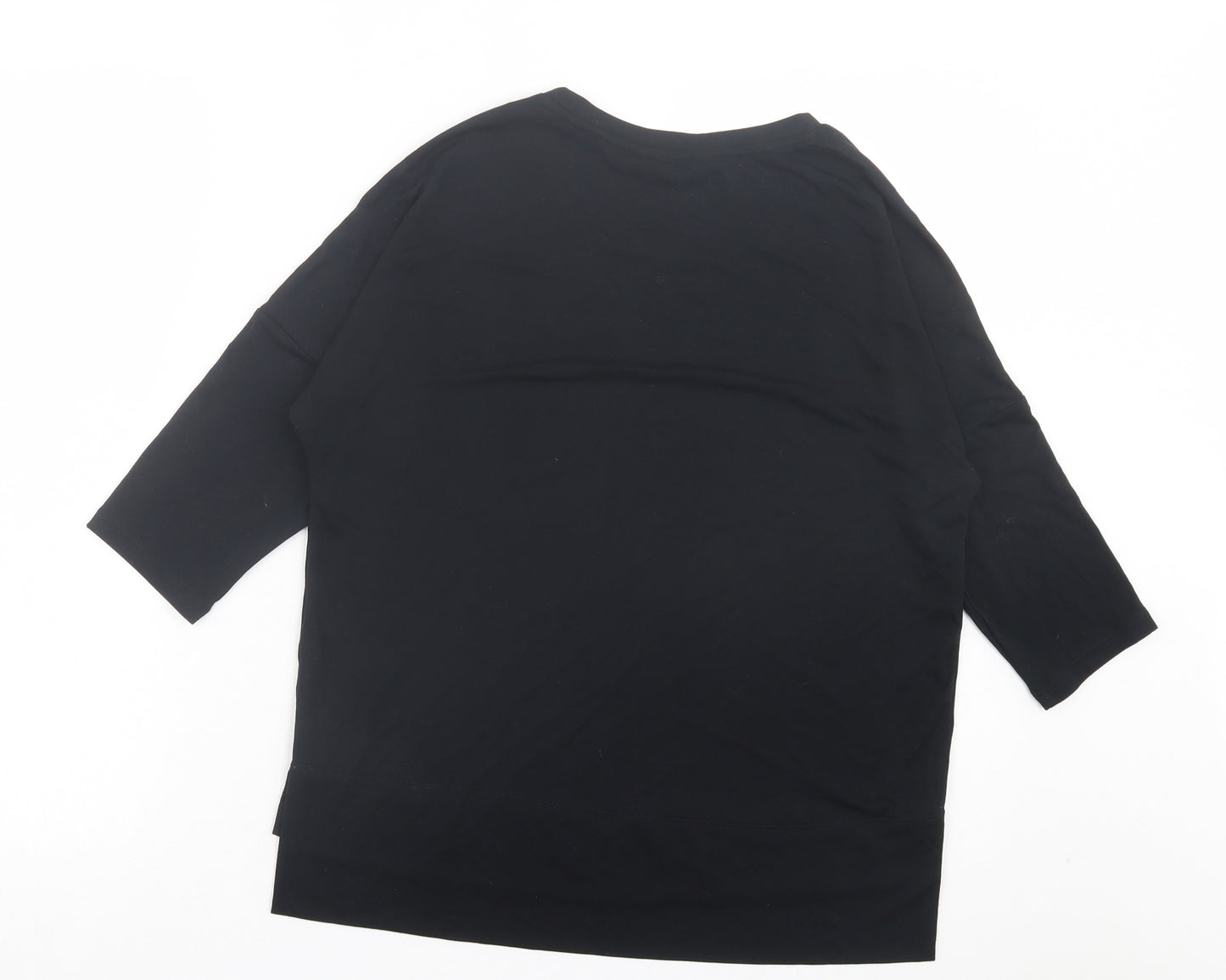 Marks and Spencer Womens Black Modal Basic T-Shirt Size 8 Crew Neck