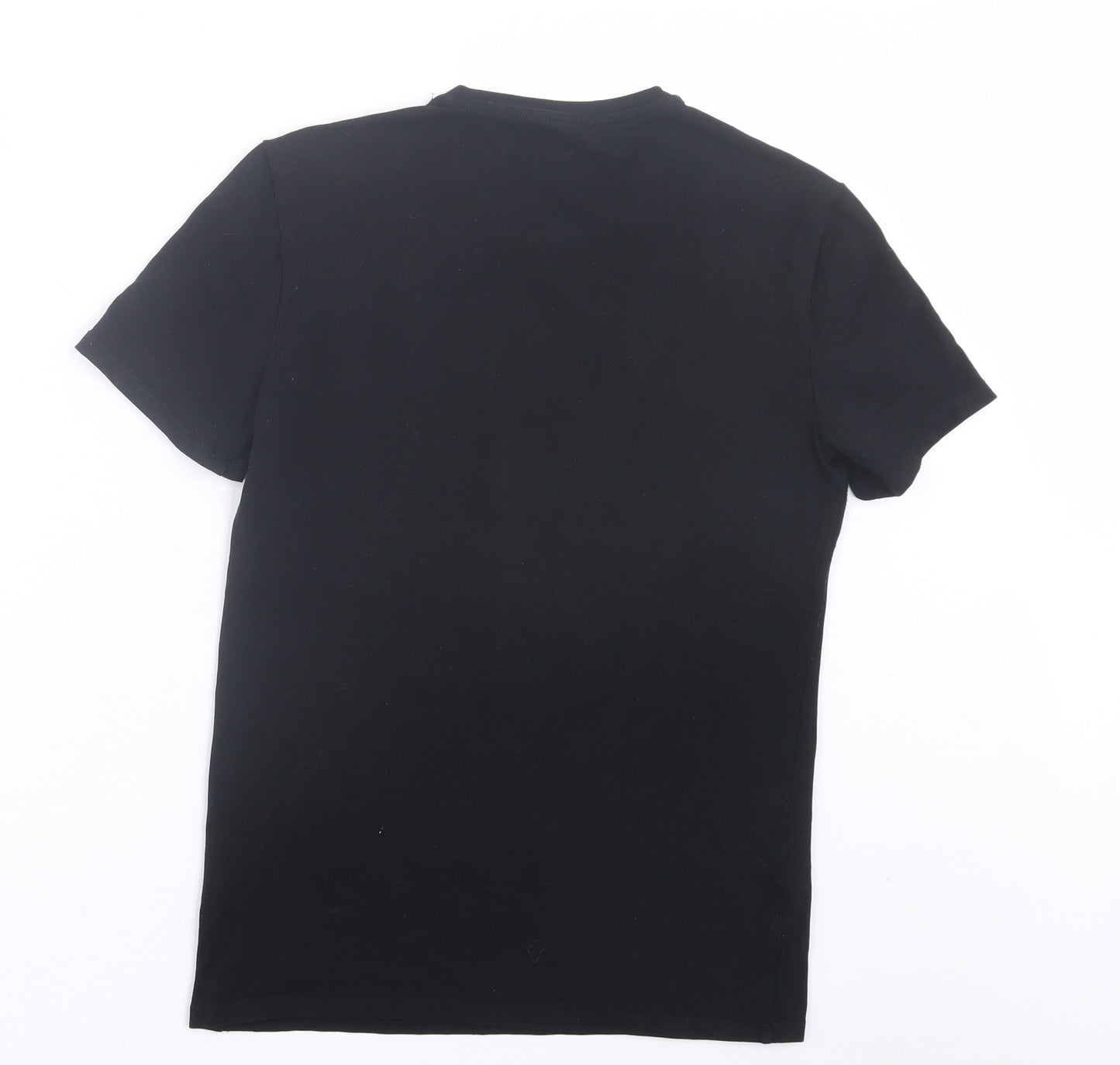 GUESS Womens Black Cotton Basic T-Shirt Size S Crew Neck