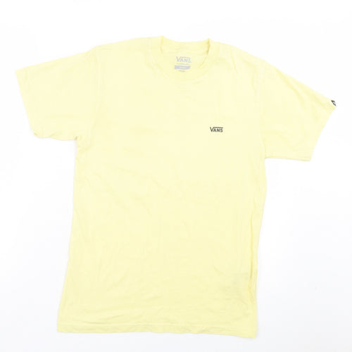 VANS Mens Yellow Cotton T-Shirt Size S Crew Neck