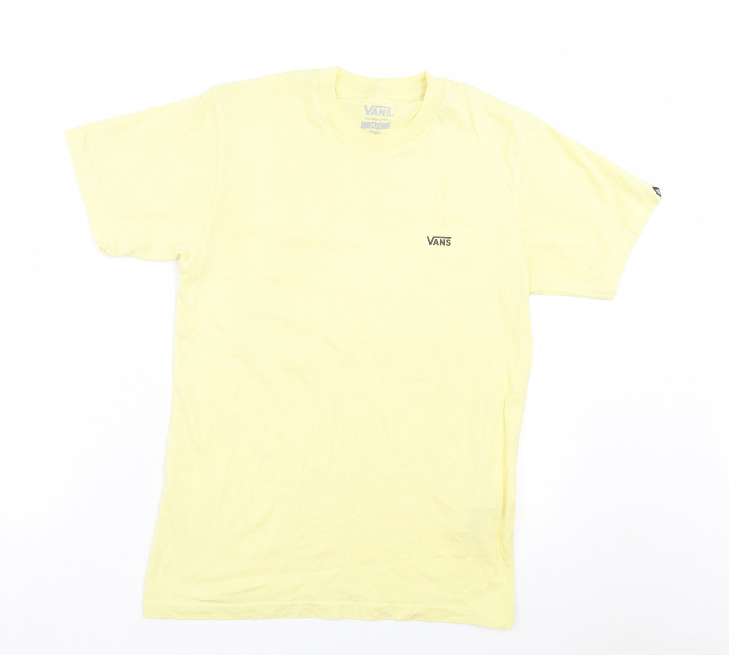 VANS Mens Yellow Cotton T-Shirt Size S Crew Neck