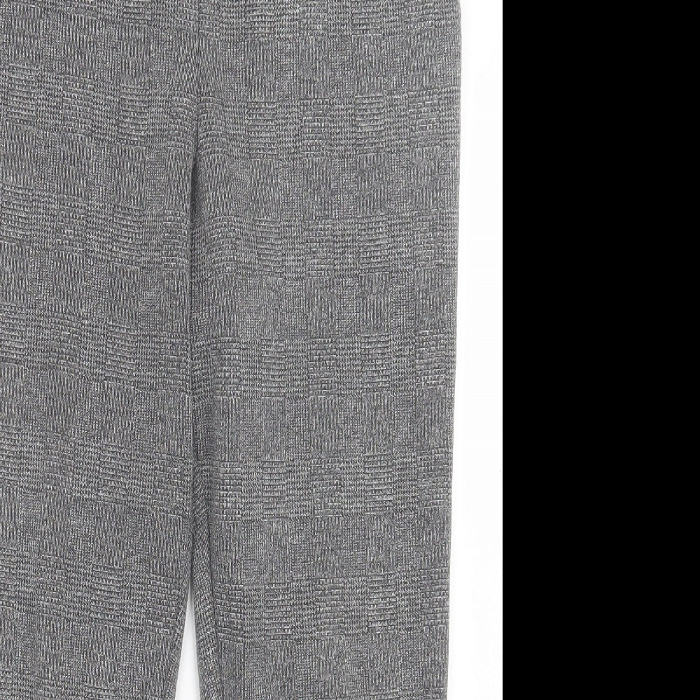 Classics Womens Grey Plaid Polyester Trousers Size 16 L25 in Regular