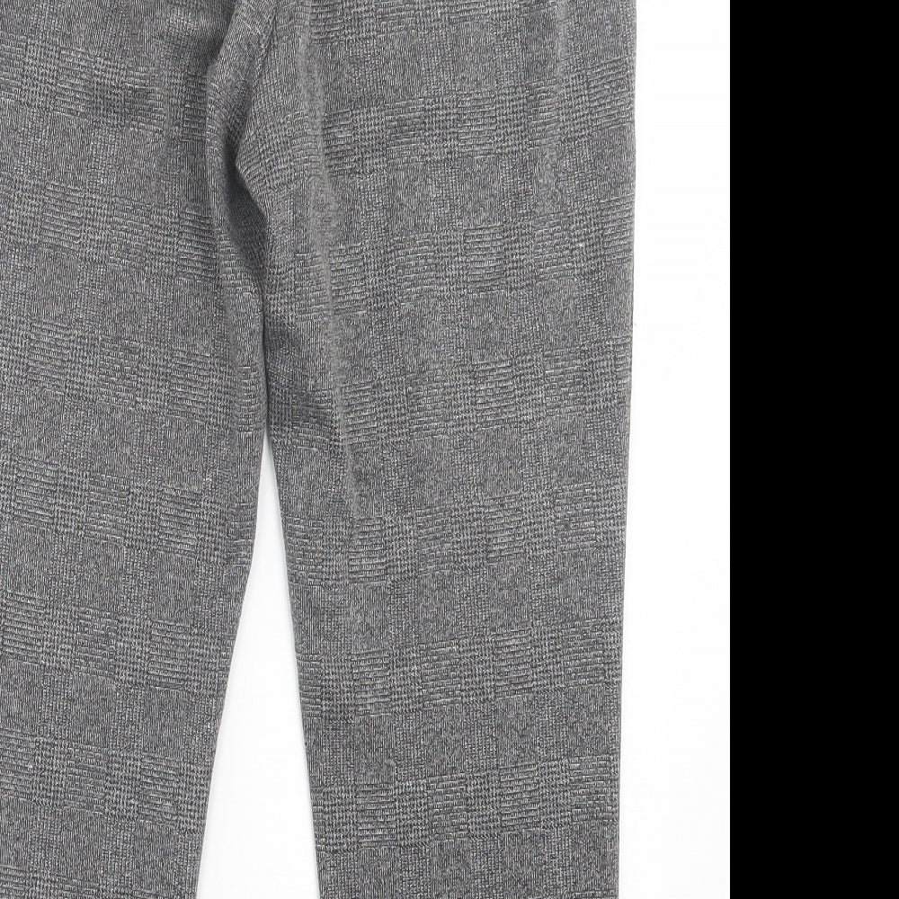 Classics Womens Grey Plaid Polyester Trousers Size 16 L25 in Regular