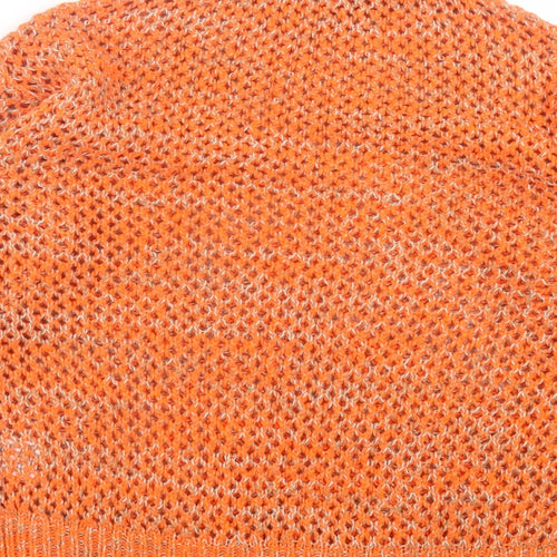 Superdry Womens Orange Roll Neck Acrylic Pullover Jumper Size L