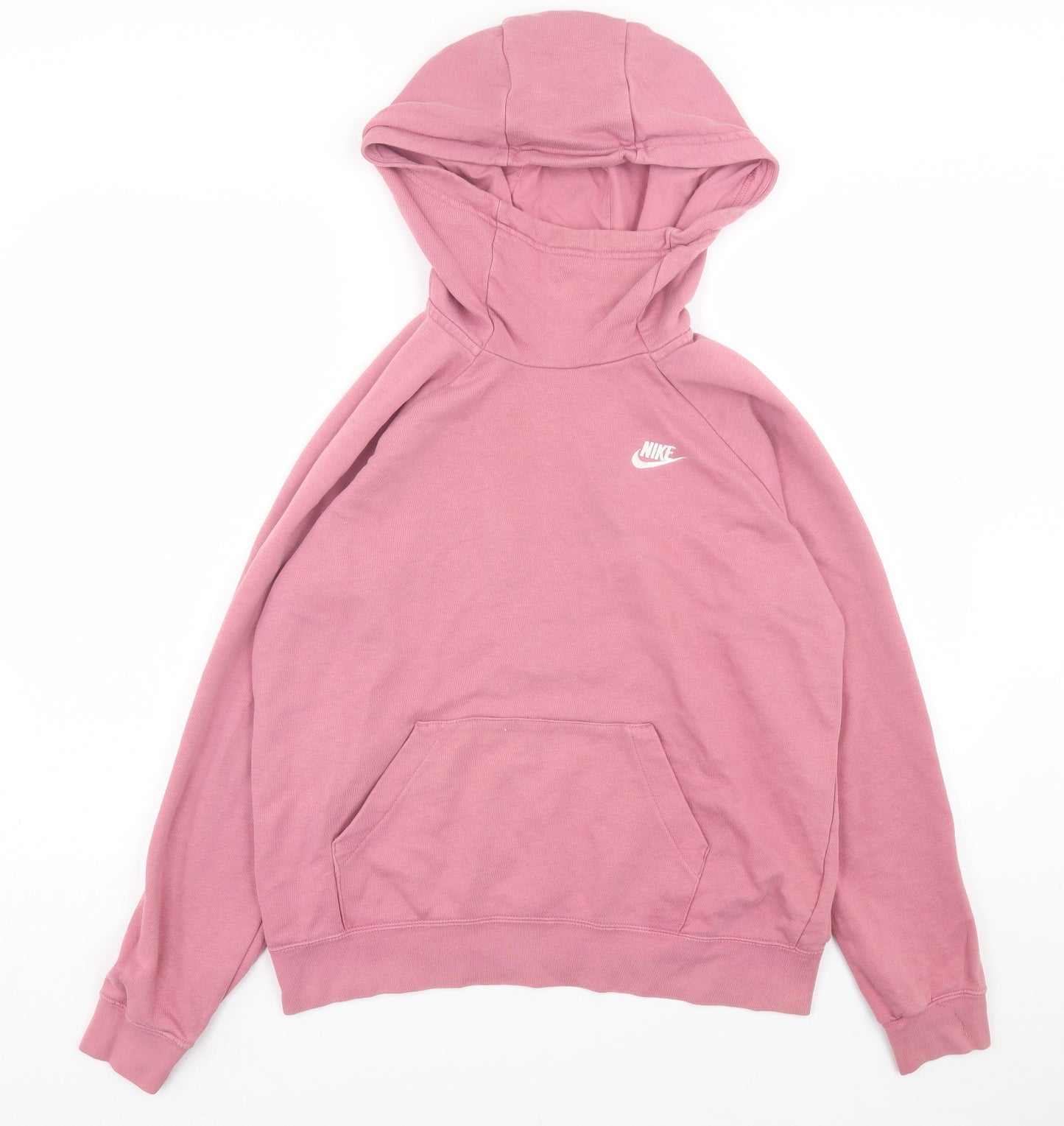 Nike Womens Pink Cotton Pullover Hoodie Size M Pullover