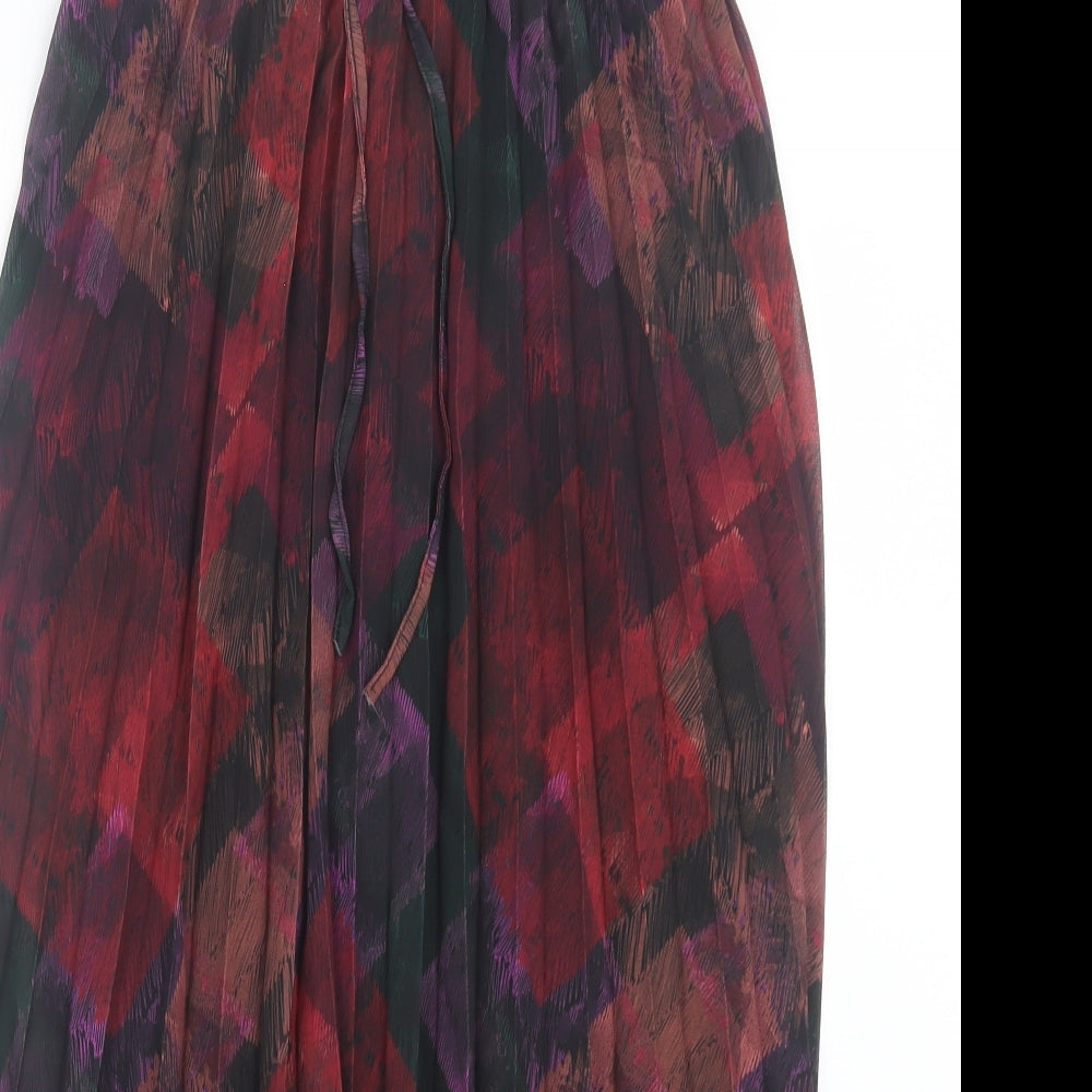 Jessica Graaf Womens Multicoloured Argyle/Diamond Polyester A-Line Skirt Size S Drawstring