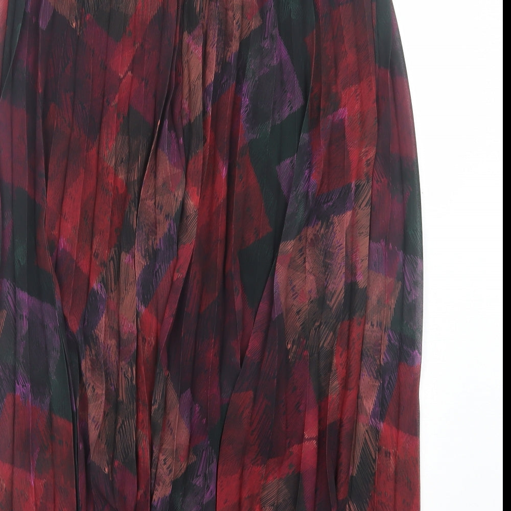 Jessica Graaf Womens Multicoloured Argyle/Diamond Polyester A-Line Skirt Size S Drawstring