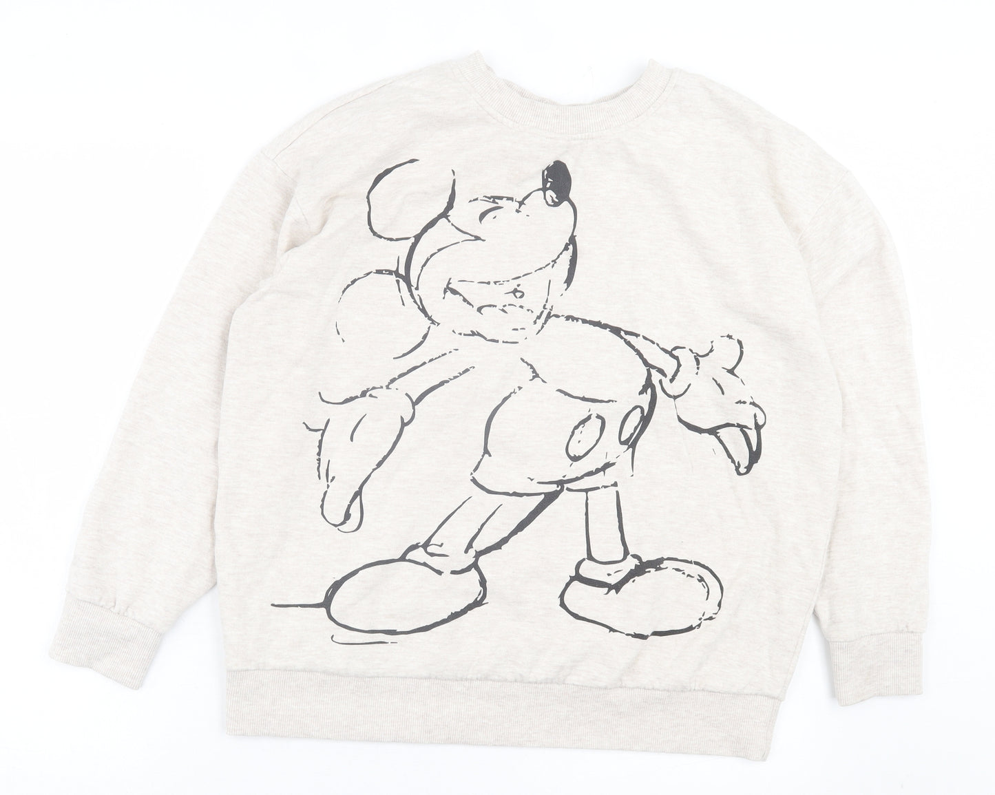 George Womens Grey Cotton Pullover Sweatshirt Size L Pullover - Mickey Mouse
