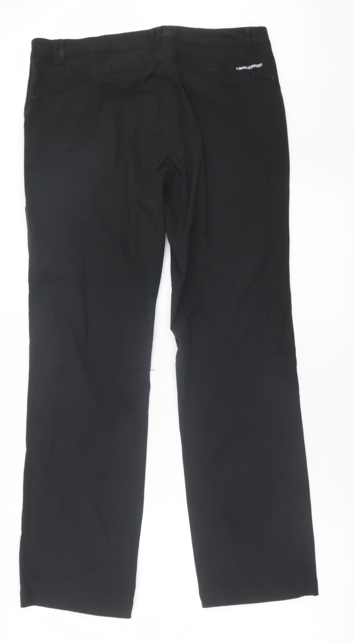Craghoppers Womens Black Polyamide Windbreaker Trousers Size 16 L31 in Regular Button