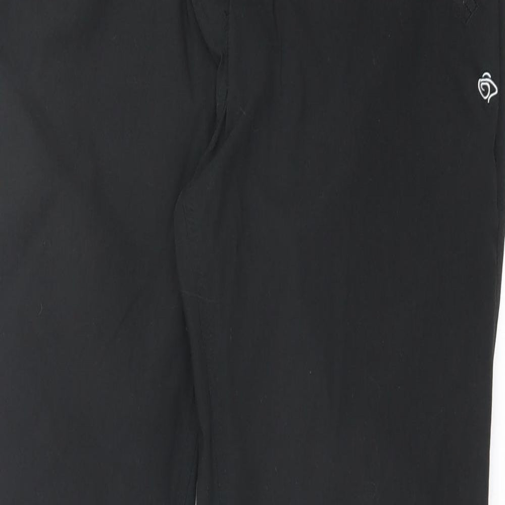 Craghoppers Womens Black Polyamide Windbreaker Trousers Size 16 L31 in Regular Button