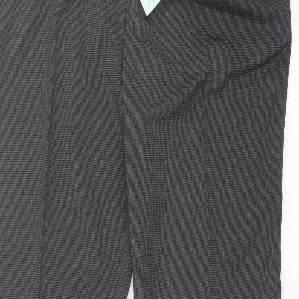 New Look Womens Grey Plaid Polyester Trousers Size 18 L35 in Regular Hook & Eye