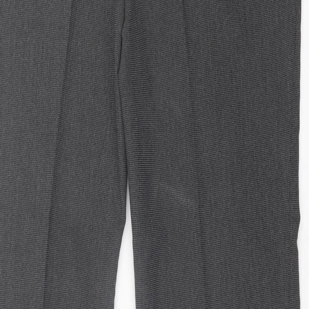 New Look Womens Grey Plaid Polyester Trousers Size 18 L35 in Regular Hook & Eye