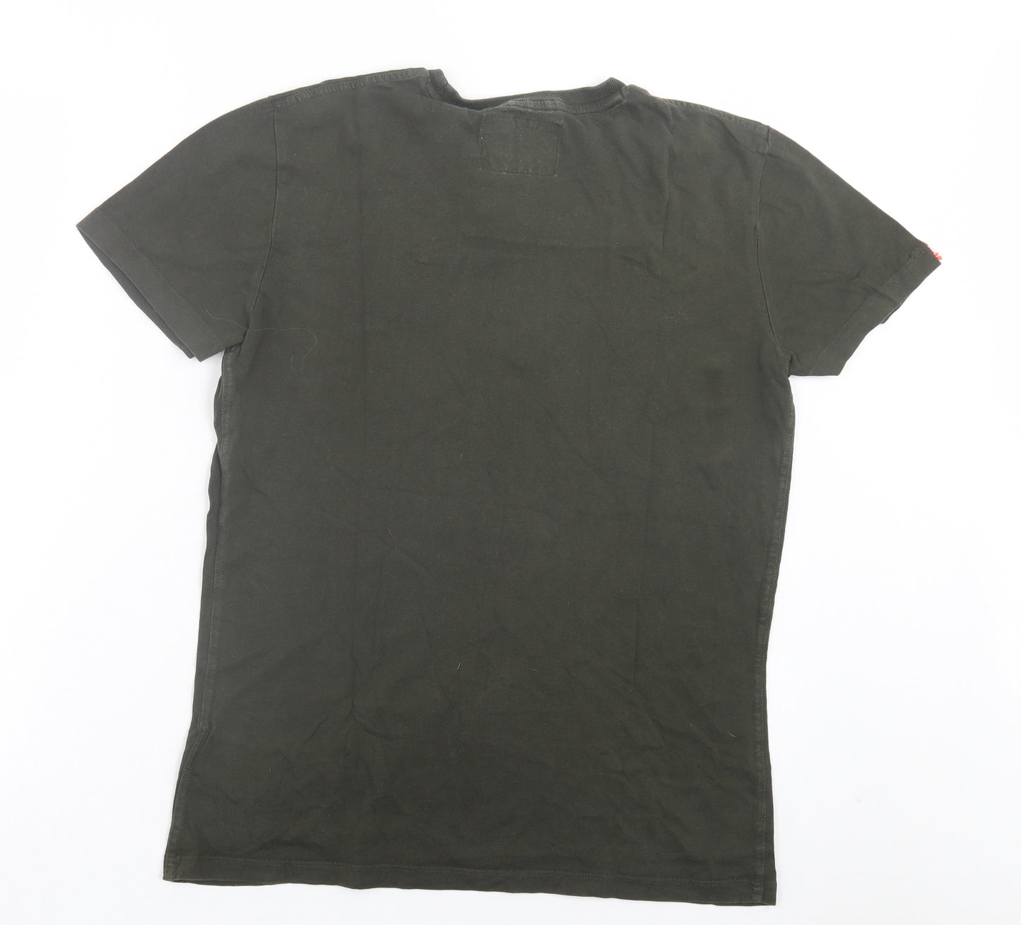 Superdry Mens Green Cotton T-Shirt Size S Crew Neck