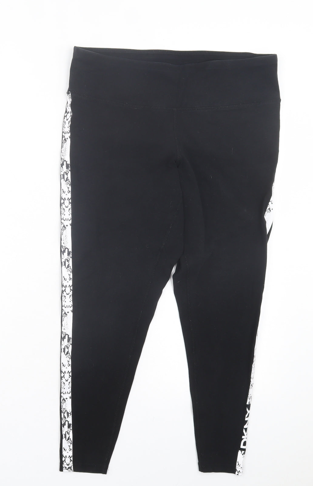 DKNY Womens Black Animal Print Cotton Cropped Leggings Size 30 in L22 in - Snake Print
