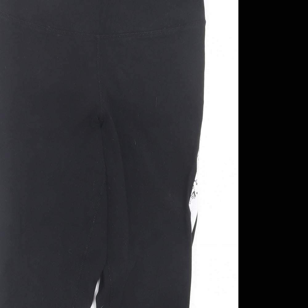 DKNY Womens Black Animal Print Cotton Cropped Leggings Size 30 in L22 in - Snake Print