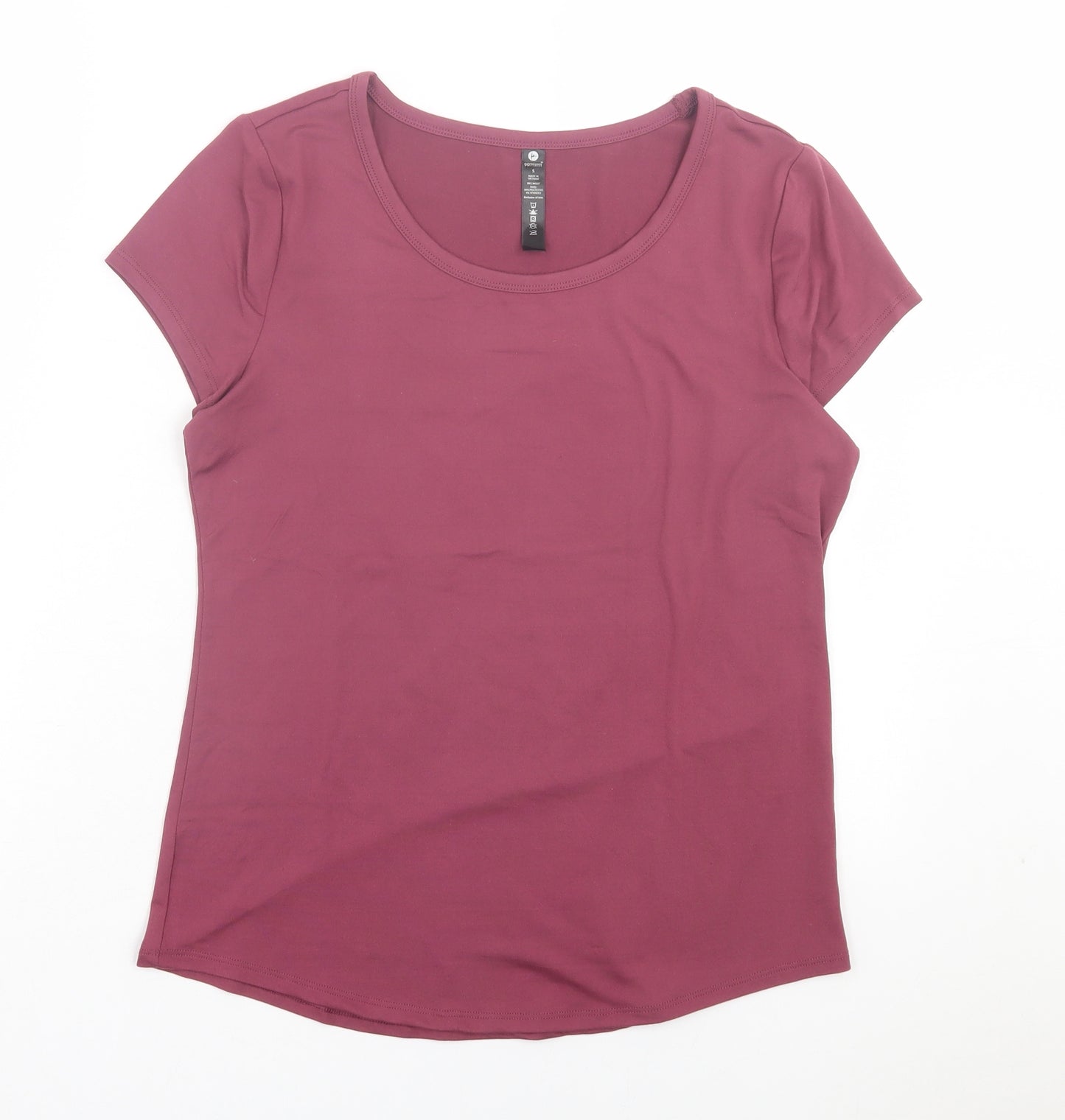 90 Degree Womens Purple Polyester Basic T-Shirt Size S Crew Neck Pullover