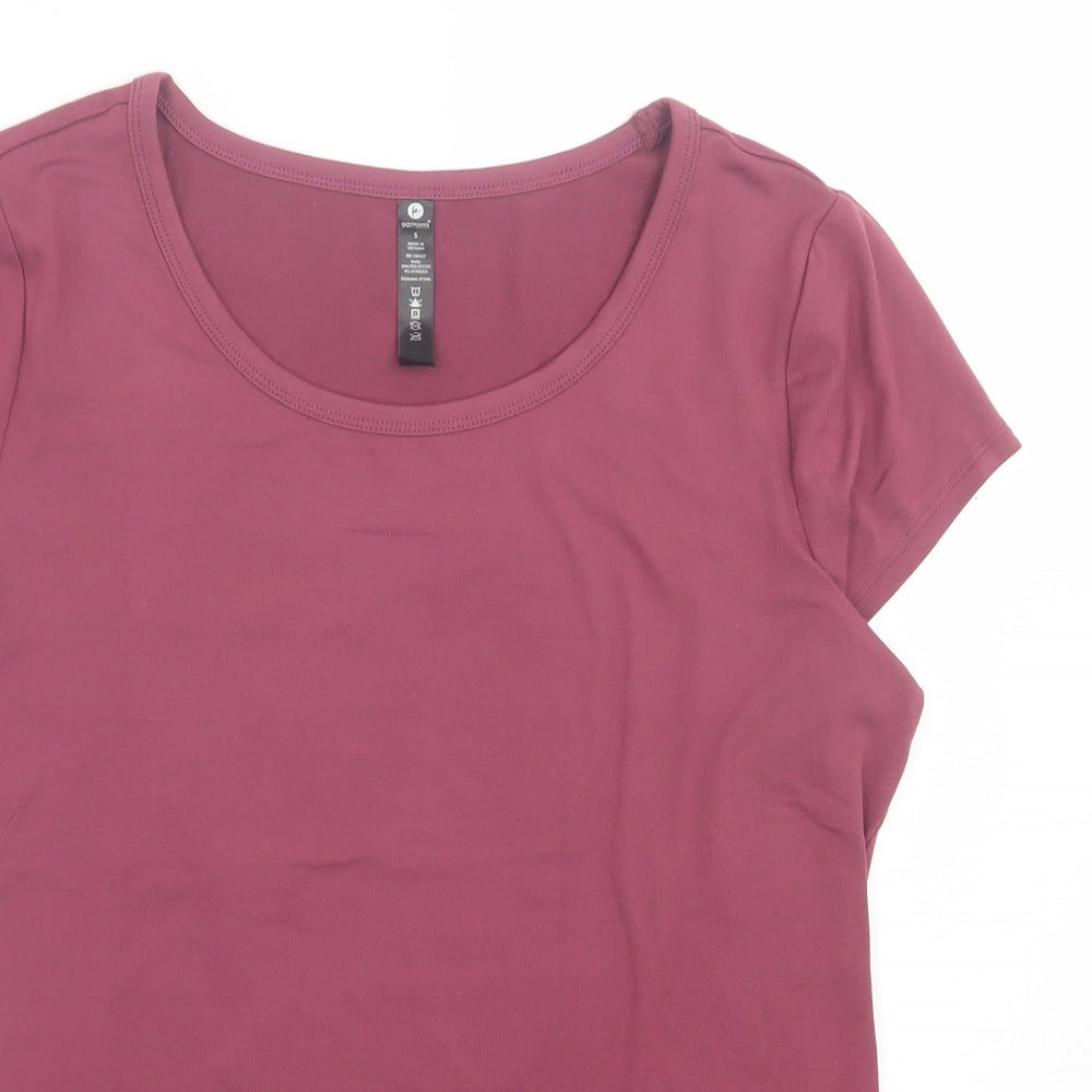 90 Degree Womens Purple Polyester Basic T-Shirt Size S Crew Neck Pullover