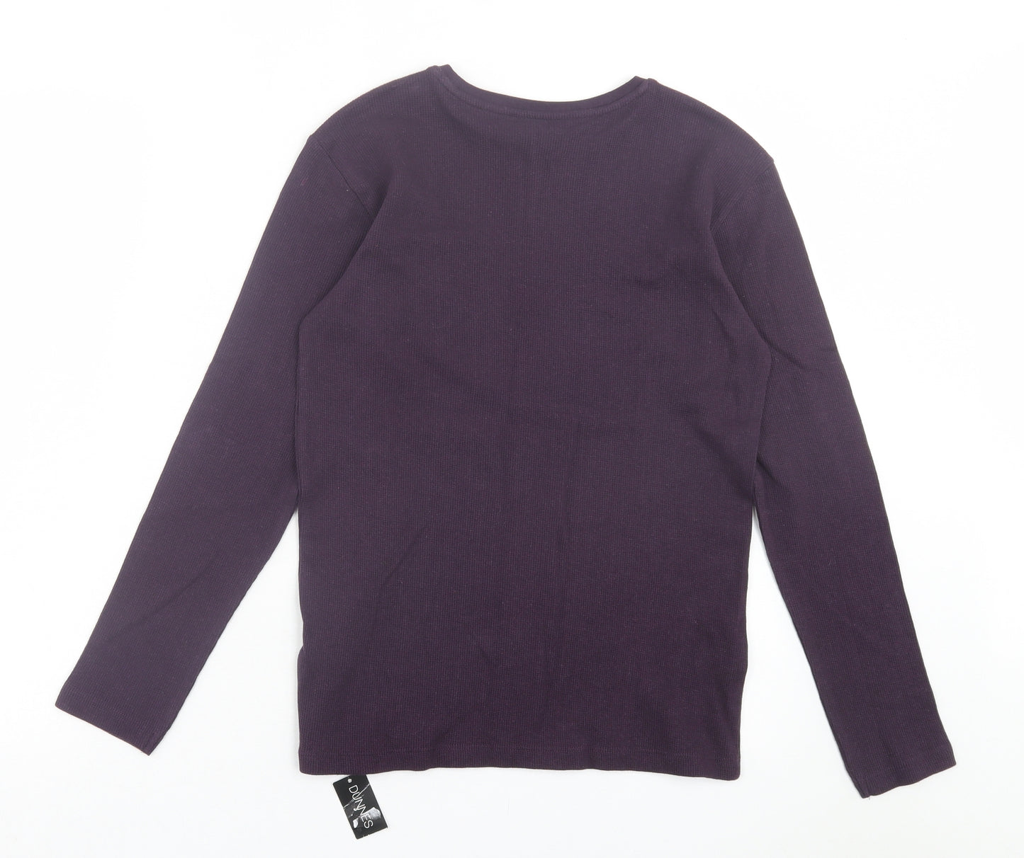 Dunnes Stores Mens Purple Cotton T-Shirt Size S Crew Neck - Pocket Detail