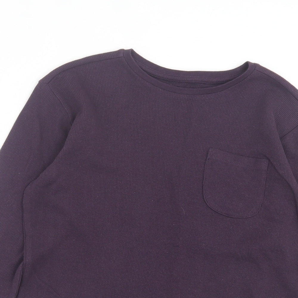 Dunnes Stores Mens Purple Cotton T-Shirt Size S Crew Neck - Pocket Detail