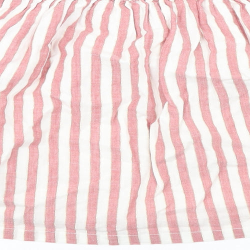 F&F Girls Multicoloured Striped Cotton A-Line Skirt Size 8-9 Years Regular Pull On