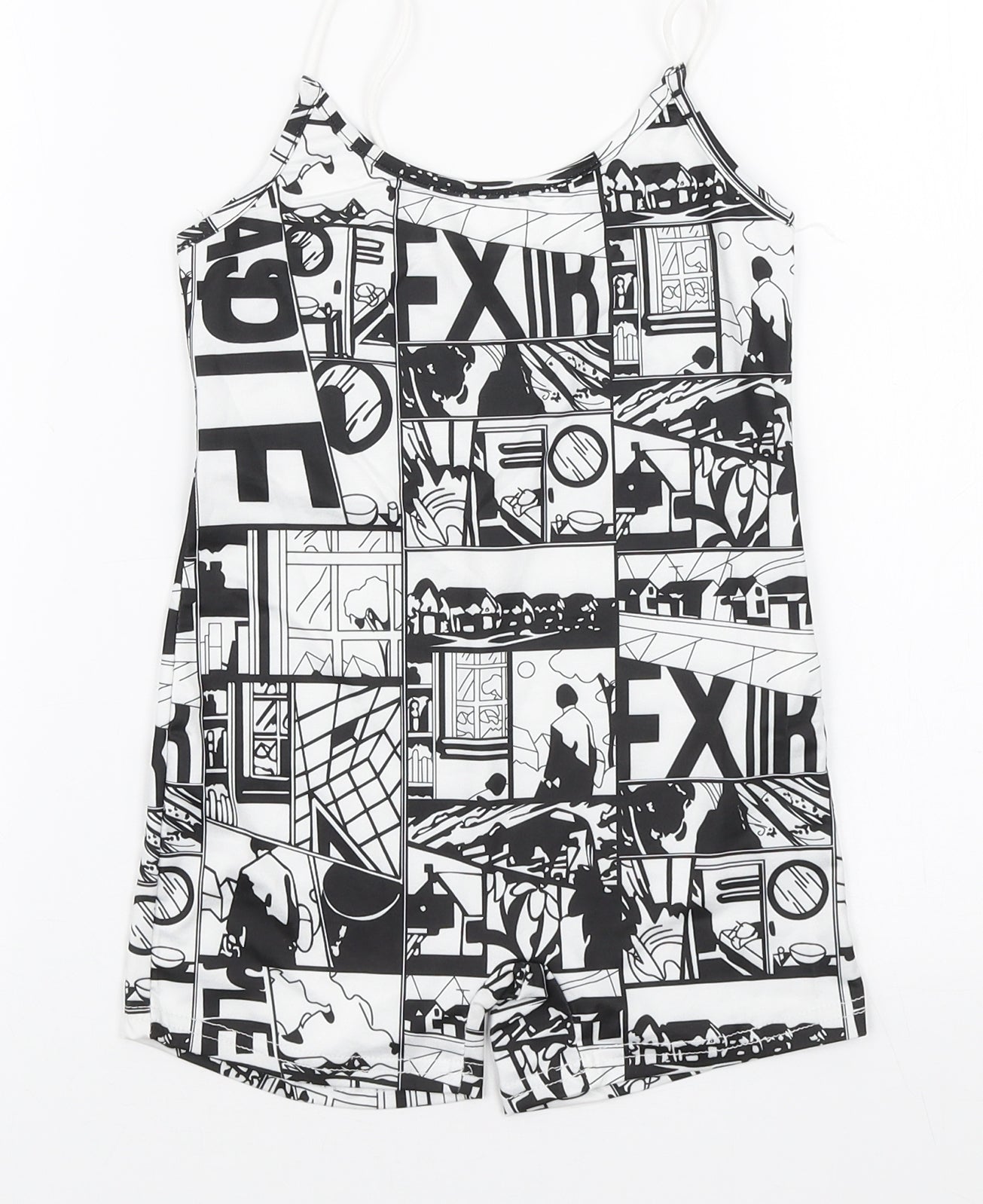 SheIn Girls Multicoloured Polyester Playsuit One-Piece Size 8 Years Pullover - Comic Print