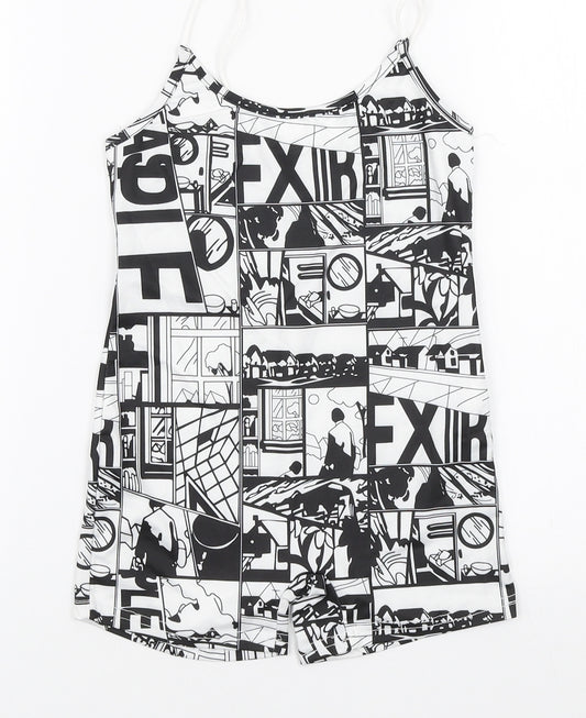 SheIn Girls Multicoloured Polyester Playsuit One-Piece Size 8 Years Pullover - Comic Print