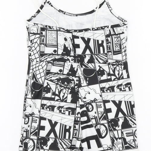 SheIn Girls Multicoloured Polyester Playsuit One-Piece Size 8 Years Pullover - Comic Print