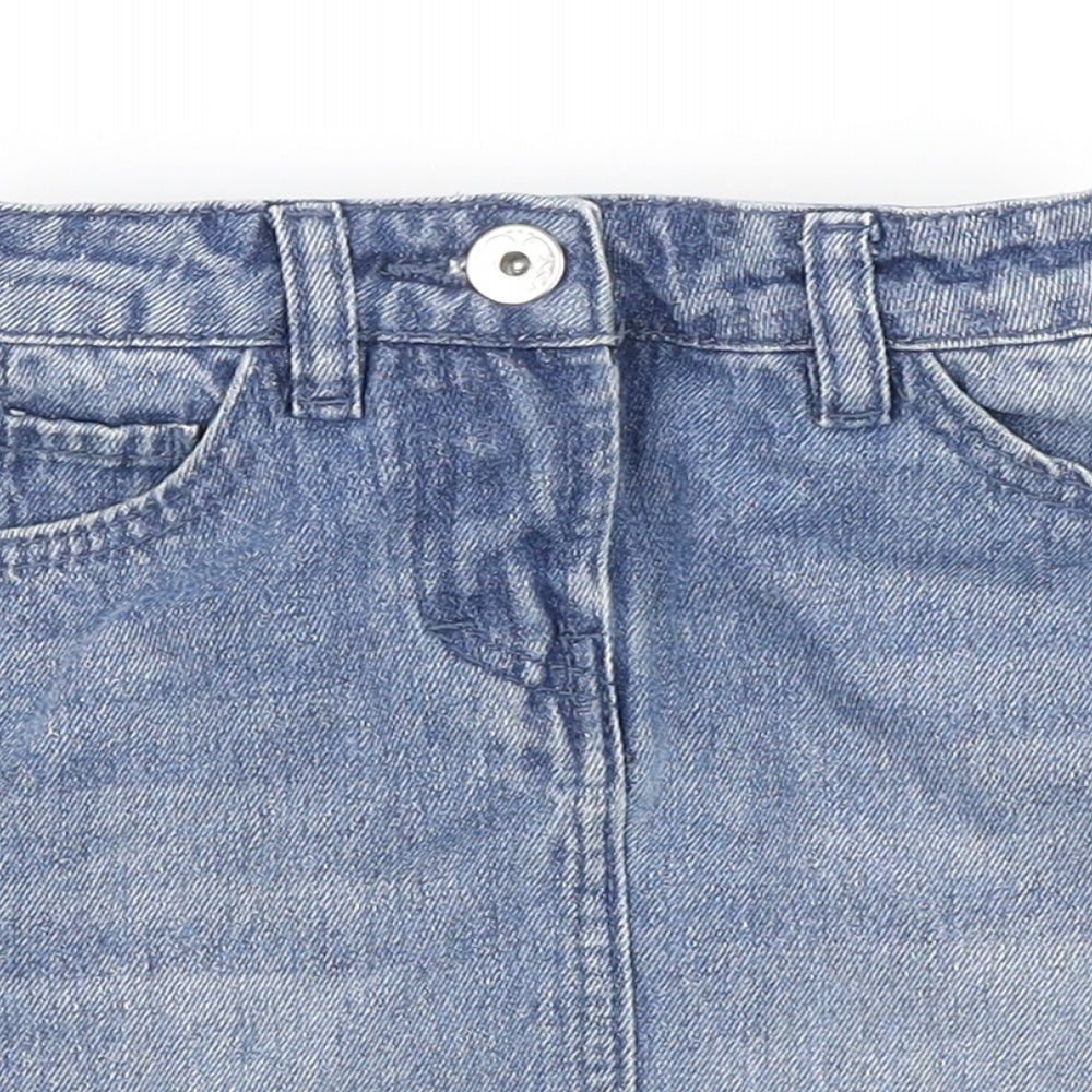 George Girls Black Cotton Straight & Pencil Skirt Size 5-6 Years Regular Button - Multicoloured panels