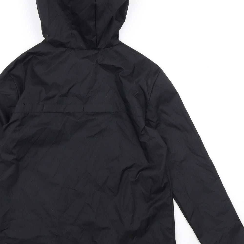 DECATHLON Boys Black Rain Coat Coat Size 12 Years Zip