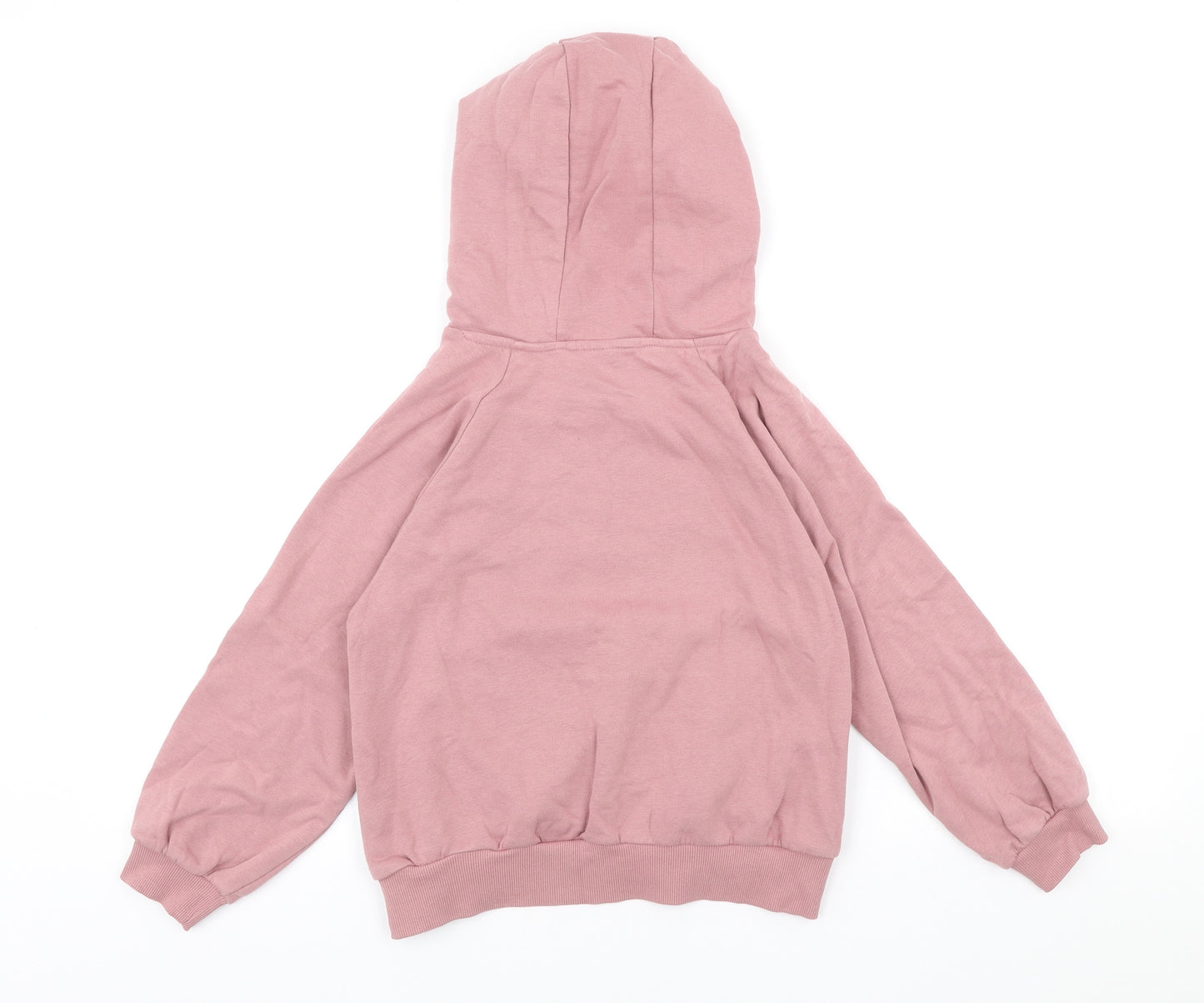 NEXT Girls Pink Cotton Pullover Hoodie Size 8 Years Pullover - Heart