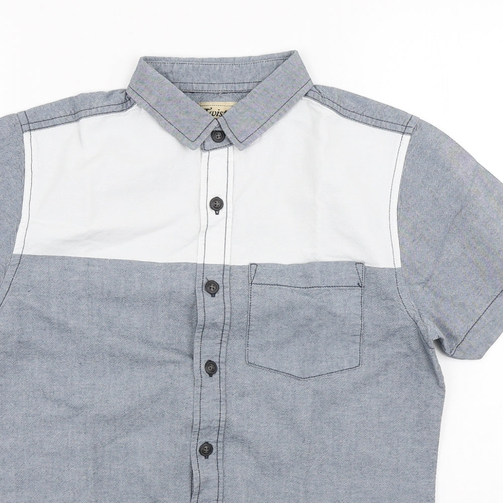 Twisted Soul Mens Multicoloured Colourblock Cotton Button-Up Size XS Collared Button