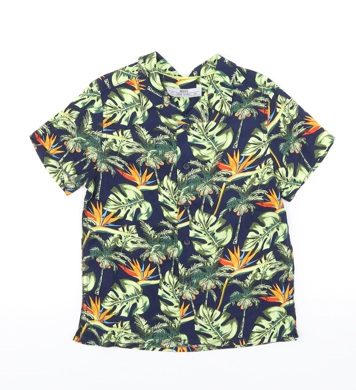 Matalan Boys Multicoloured Floral Viscose Basic Button-Up Size 5 Years Collared Button