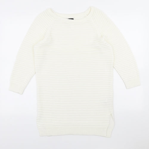 F&F Womens Ivory Round Neck Acrylic Pullover Jumper Size 10