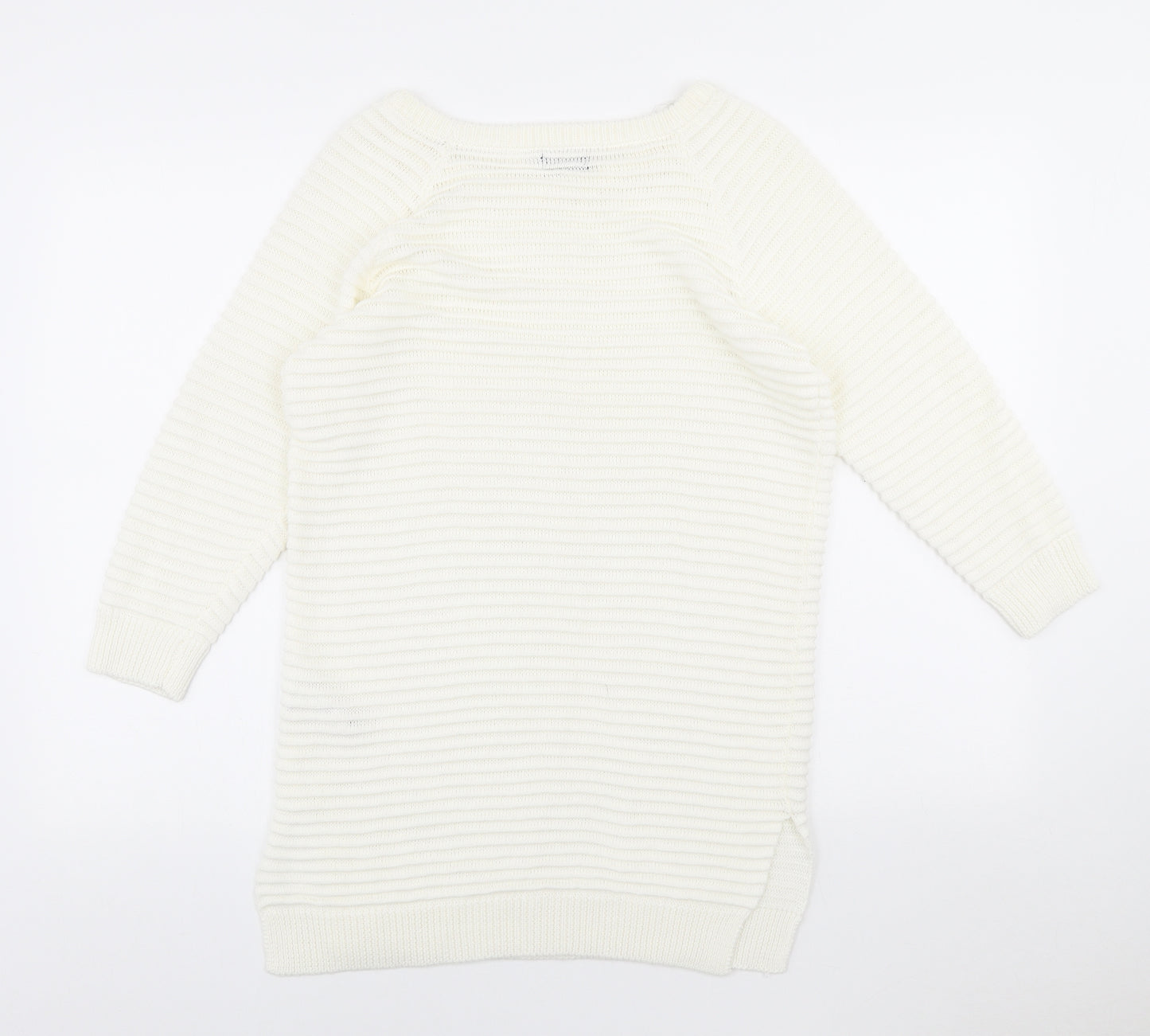 F&F Womens Ivory Round Neck Acrylic Pullover Jumper Size 10