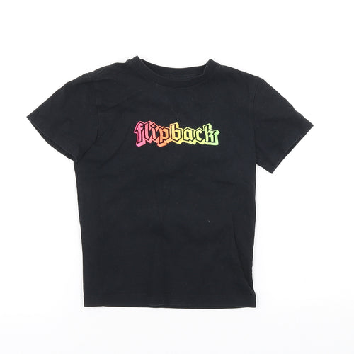 NEXT Girls Black Cotton Basic T-Shirt Size 5 Years Round Neck Pullover - Flipback