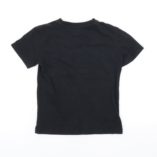 NEXT Girls Black Cotton Basic T-Shirt Size 5 Years Round Neck Pullover - Flipback