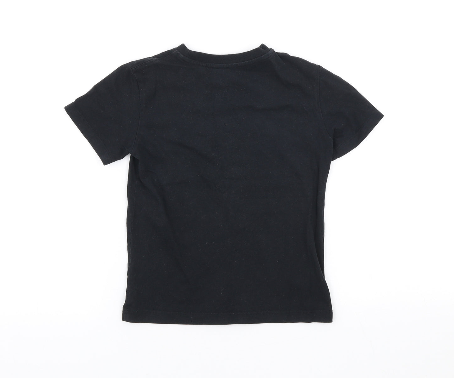NEXT Girls Black Cotton Basic T-Shirt Size 5 Years Round Neck Pullover - Flipback