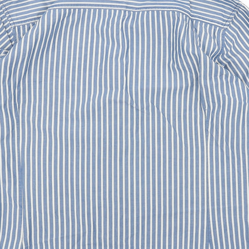 NEXT Mens Black Striped Cotton Button-Up Size S Collared Button