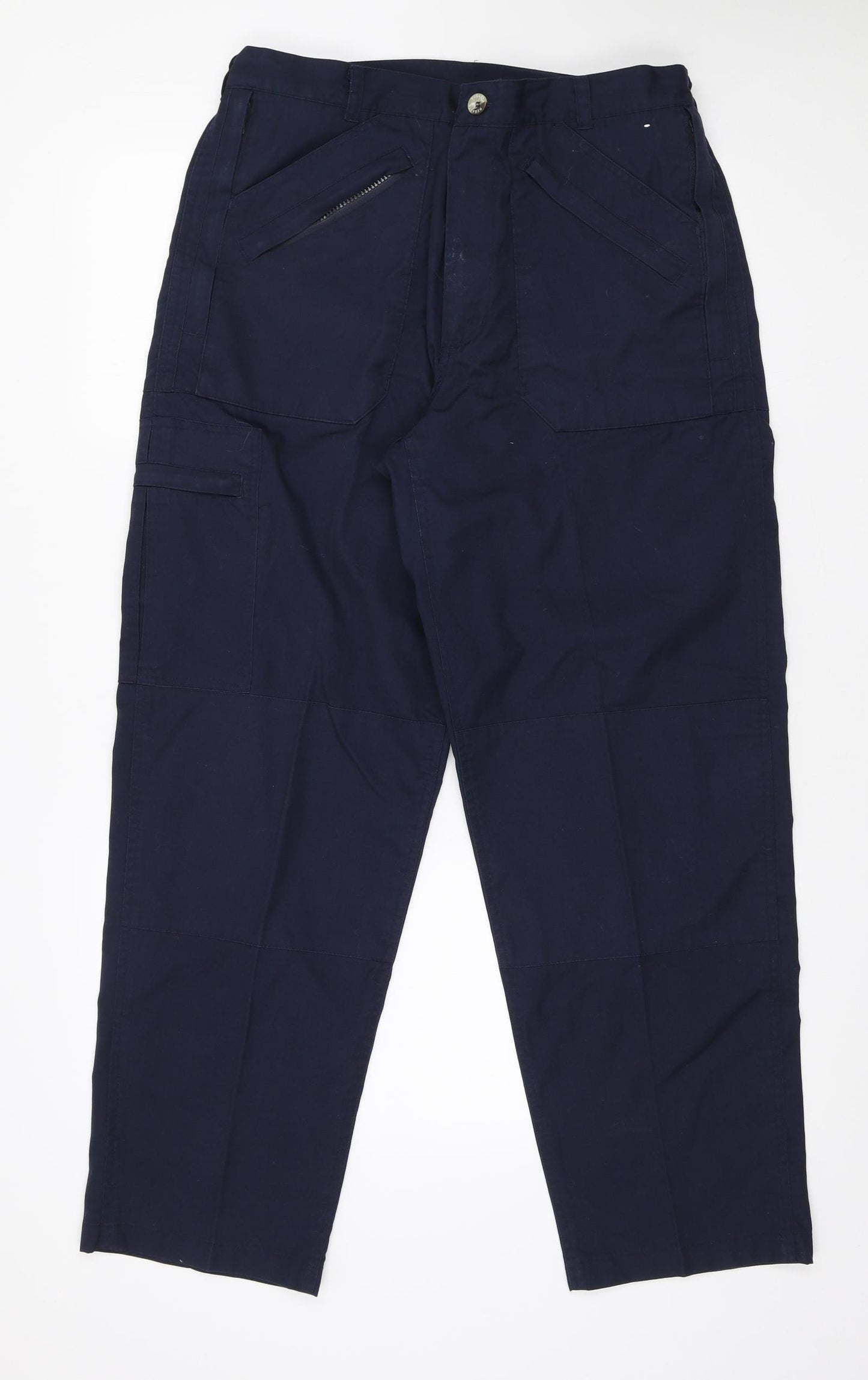 Regatta Mens Blue Polyester Trousers Size 34 in L31 in Regular Button