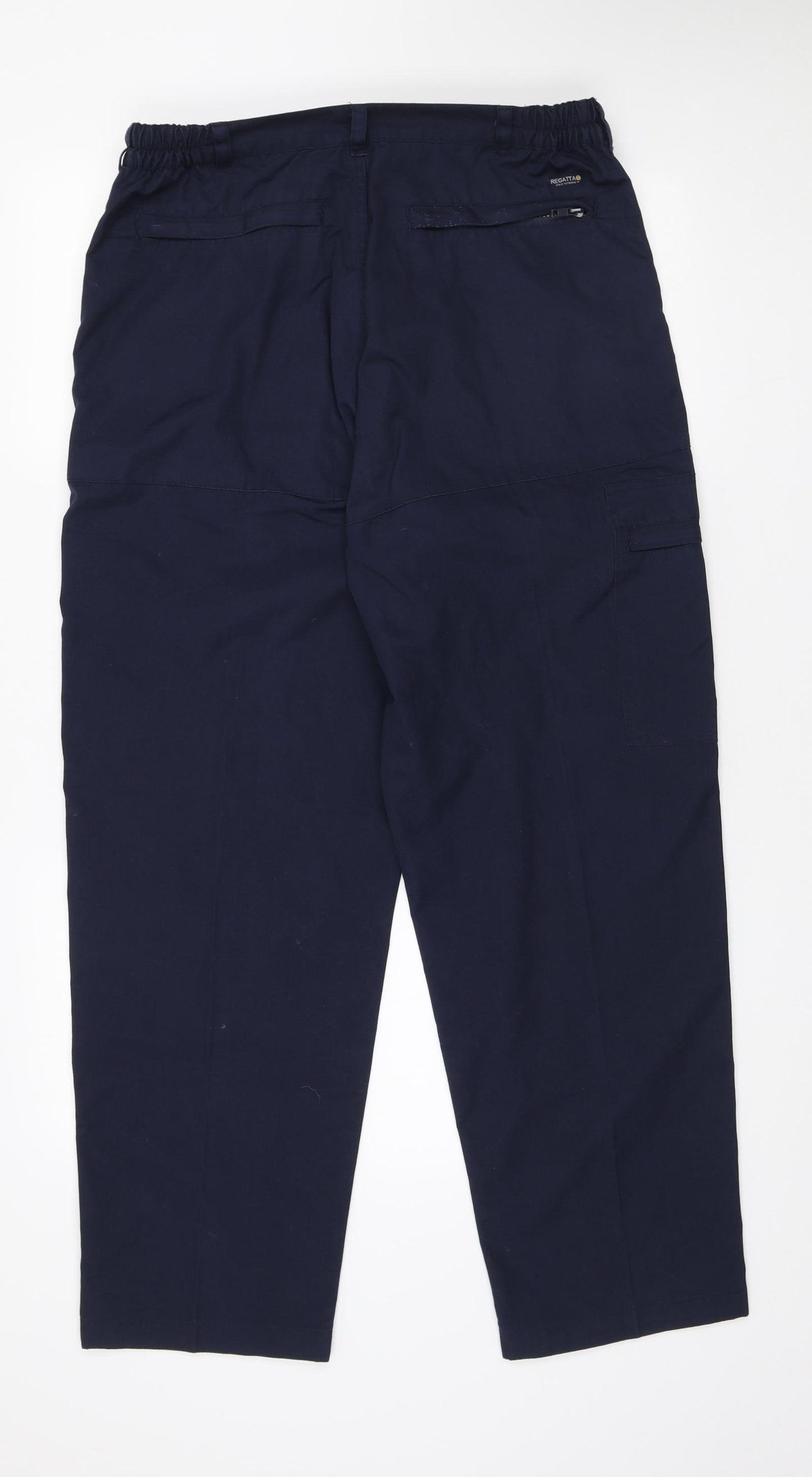 Regatta Mens Blue Polyester Trousers Size 34 in L31 in Regular Button