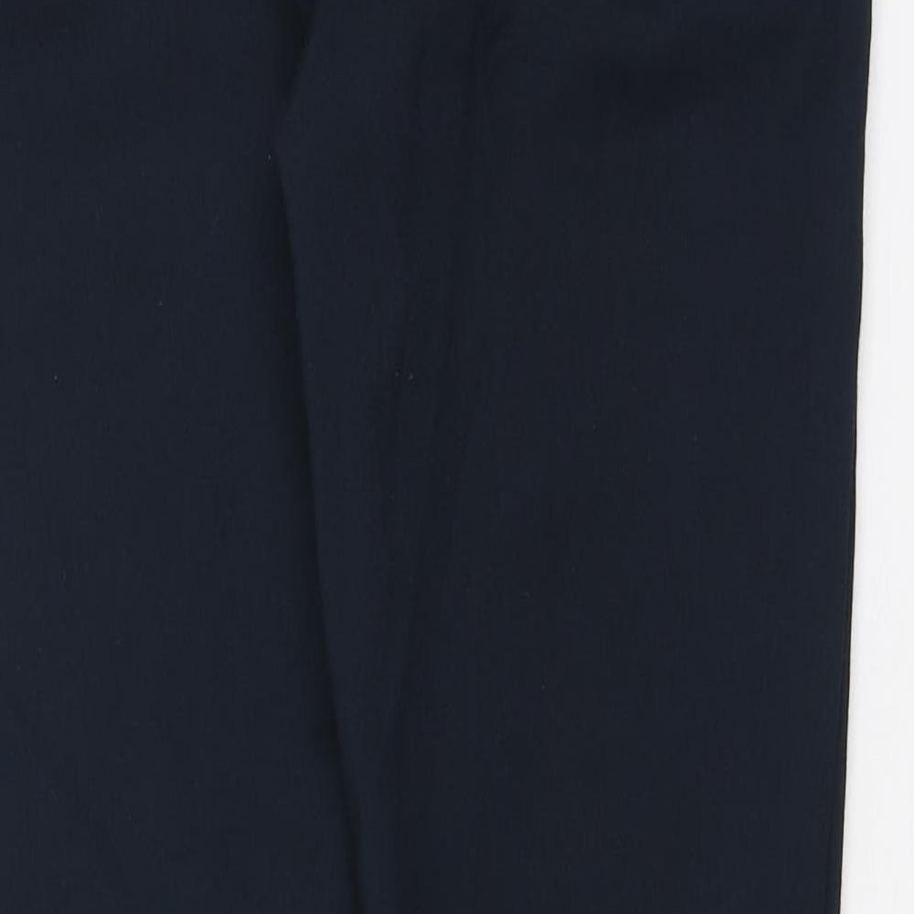 Zara Womens Blue Cotton Trousers Size S L27 in Regular Button