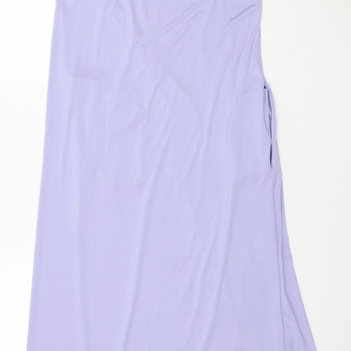 Vicabo Womens Purple Polyester Tank Dress Size 14 V-Neck Pullover