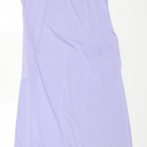 Vicabo Womens Purple Polyester Tank Dress Size 14 V-Neck Pullover