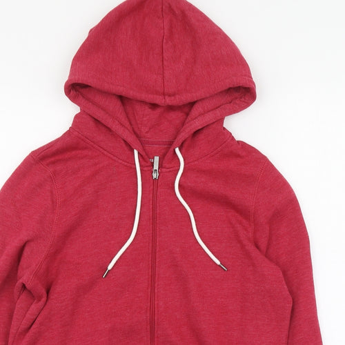 Dunnes Stores Womens Red Cotton Full Zip Hoodie Size 14 Zip