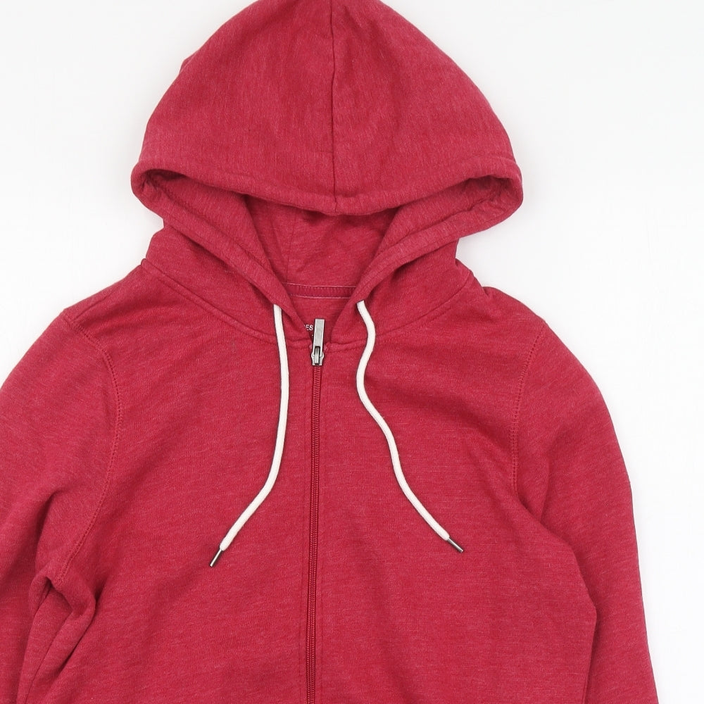 Dunnes Stores Womens Red Cotton Full Zip Hoodie Size 14 Zip