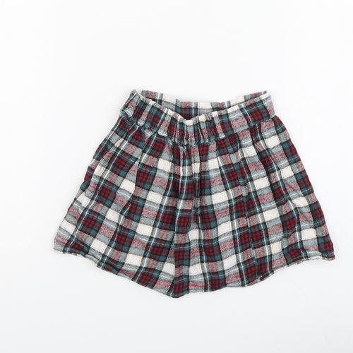 George Girls Green Plaid Cotton Skater Skirt Size 2-3 Years Regular Pull On