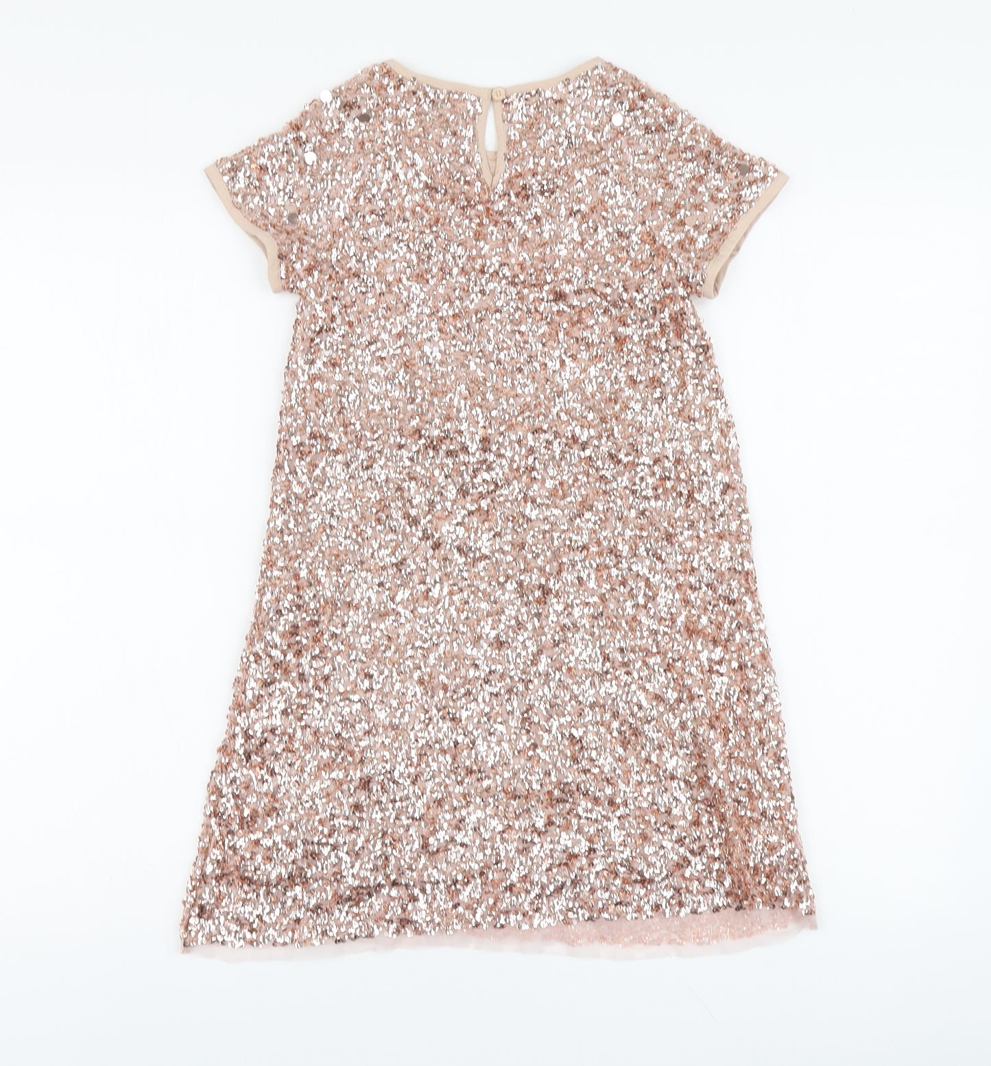 NEXT Girls Pink Polyester A-Line Size 9 Years Round Neck Button